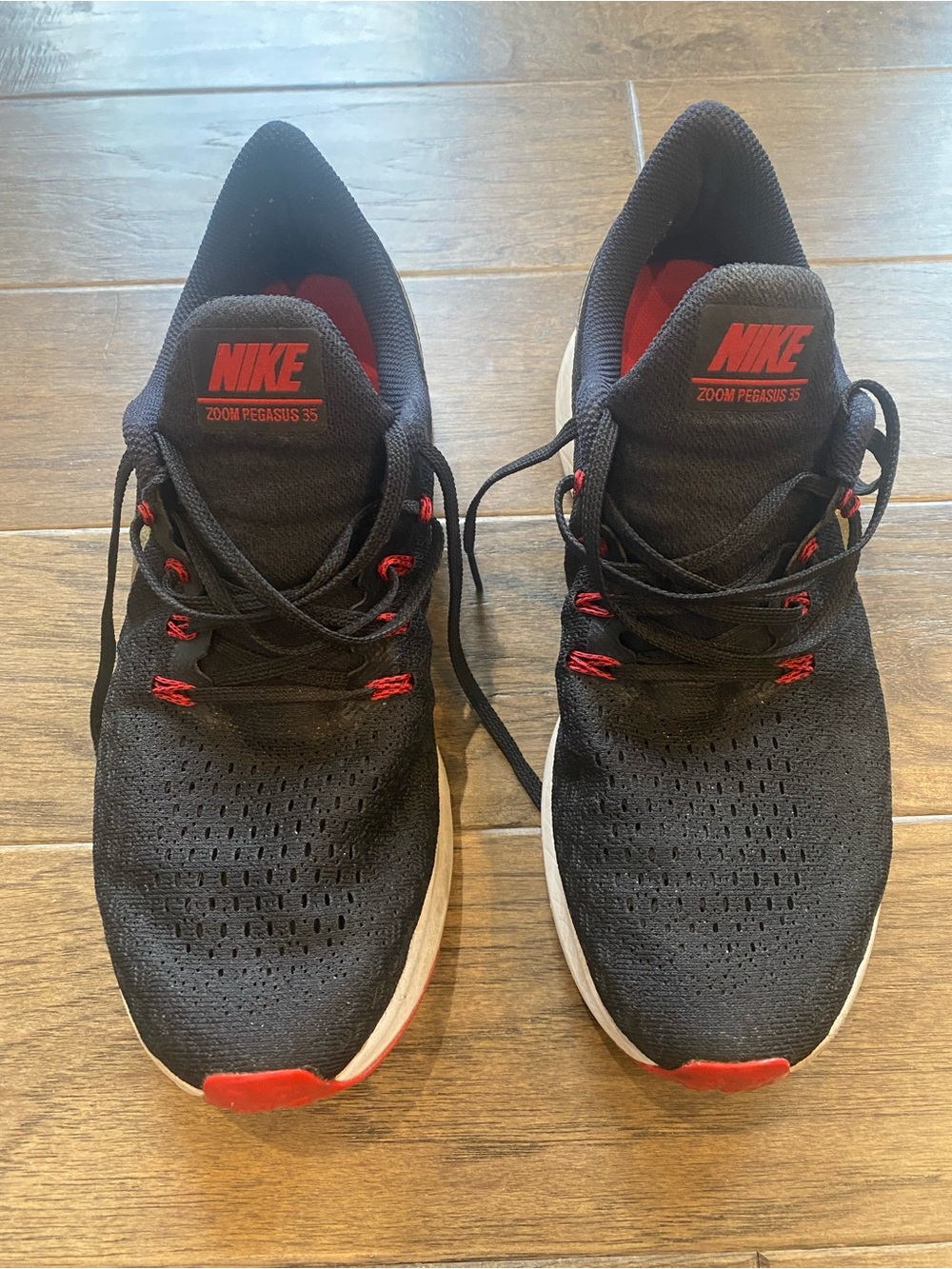 Nike Zoom Pegasus 35 Black and Red Running Shoes